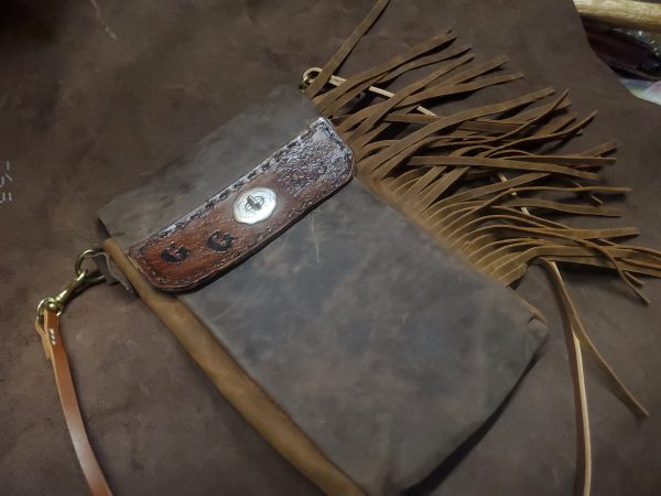 Custom Leather Biker Chick Hip Bag - Image 2