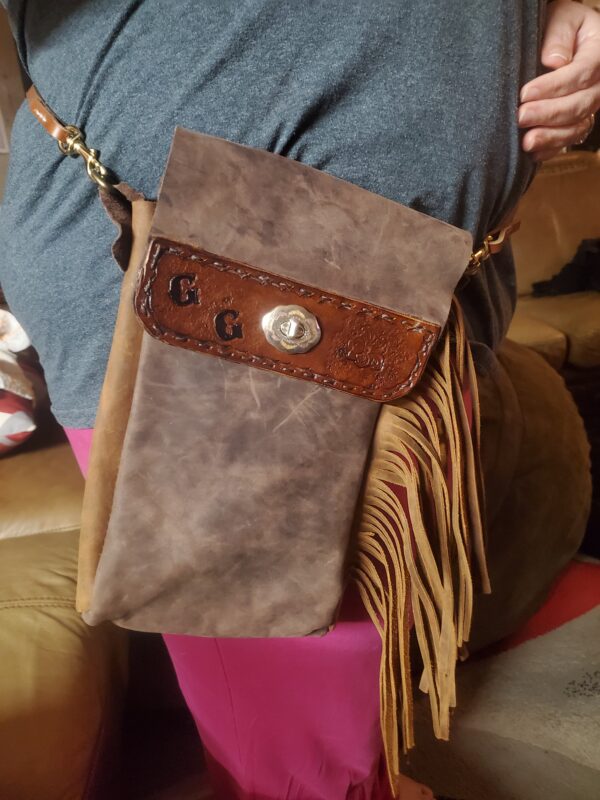 Custom Leather Biker Chick Hip Bag - Image 14