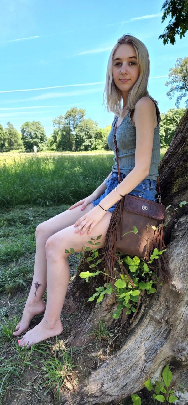 Custom Leather Biker Chick Hip Bag - Image 10
