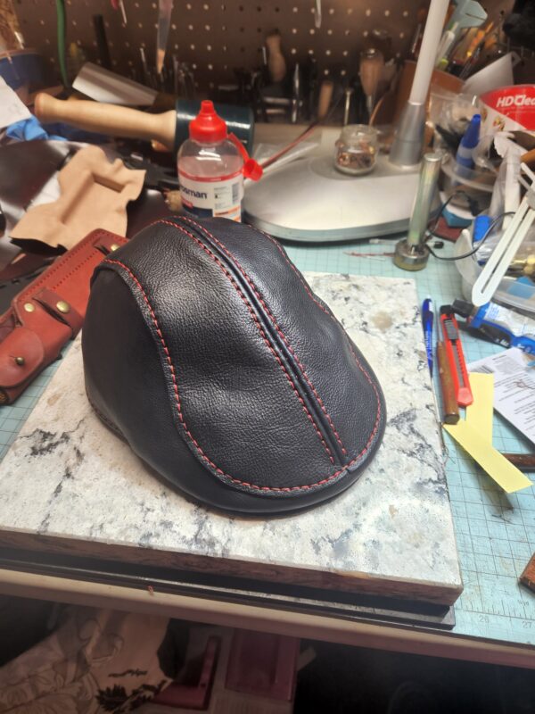 ABP's 'Badd Hatter' Custom Leather 3 Panel Flat Cap - Image 4