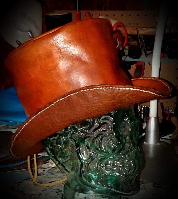 ABP's 'Badd Hatter' Custom Leather Narrow Brim Tophat - Image 5