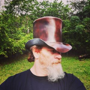 ABP's 'Badd Hatter' Custom Leather Narrow Brim Tophat