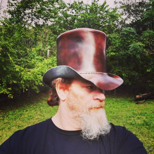 ABP's 'Badd Hatter' Custom Leather Narrow Brim Tophat