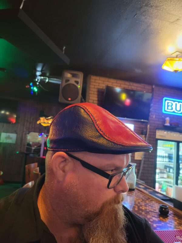 ABP's 'Badd Hatter' Custom Leather 3 Panel Flat Cap - Image 3