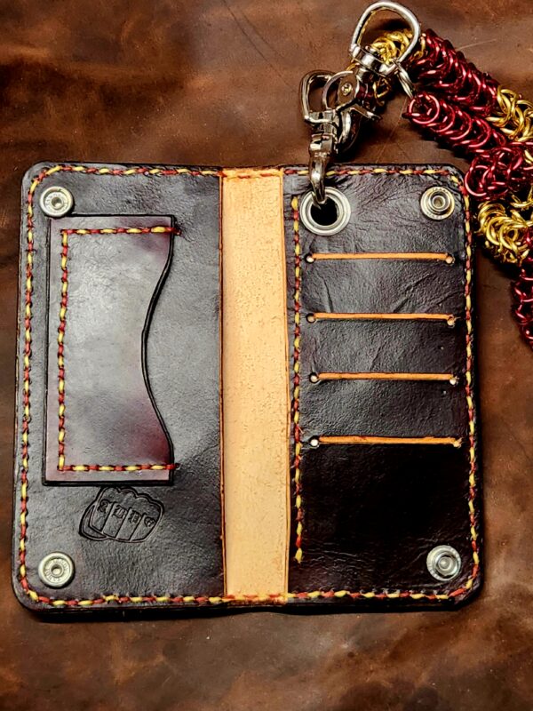 Custom Biker Wallet w/ Snaps and Chain Grommet - Image 4